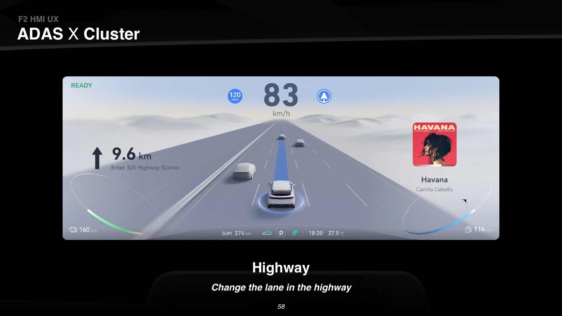 ADAS lane change on a highway