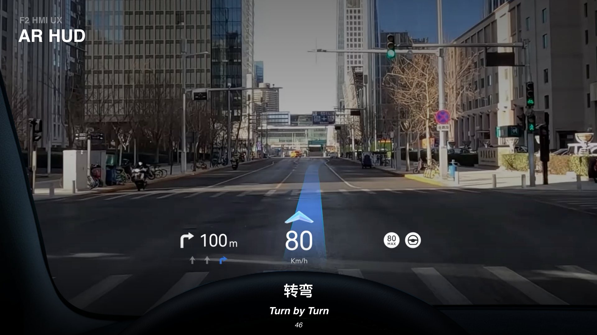 AR HUD turn-by-turn view