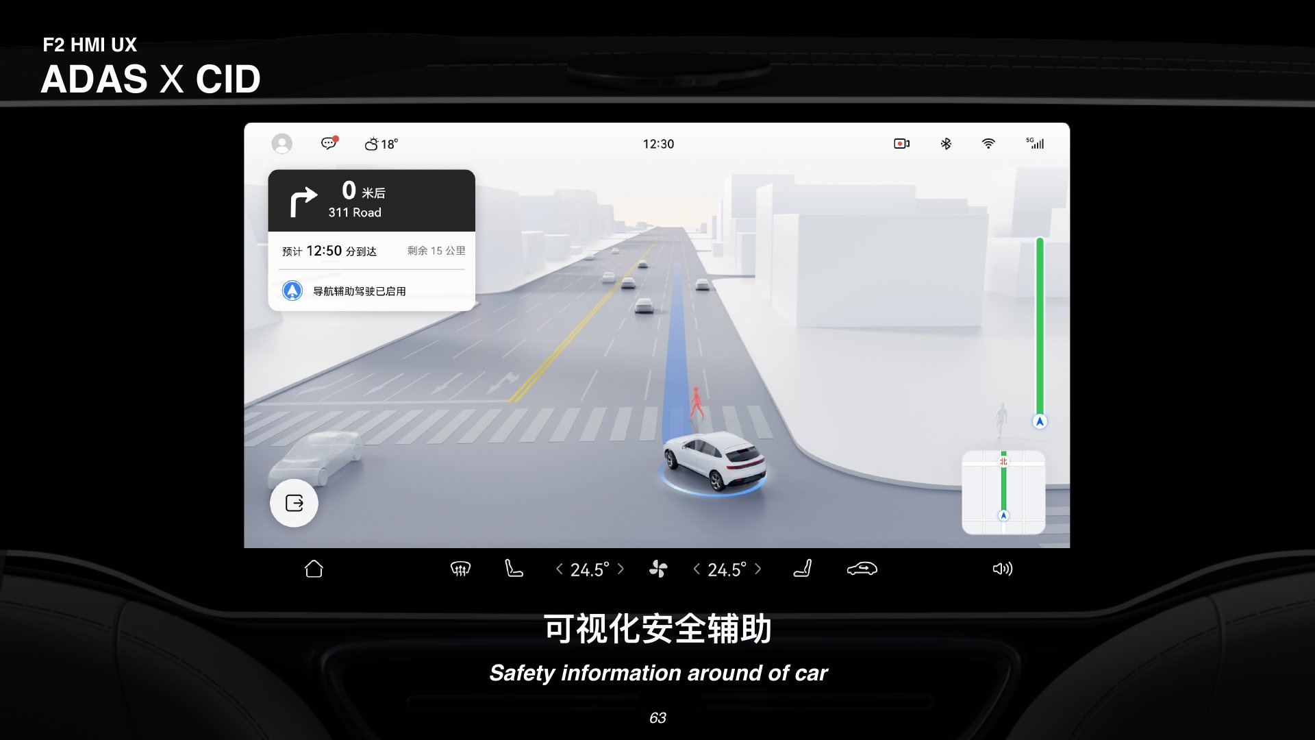 One Map visual safety information around the car