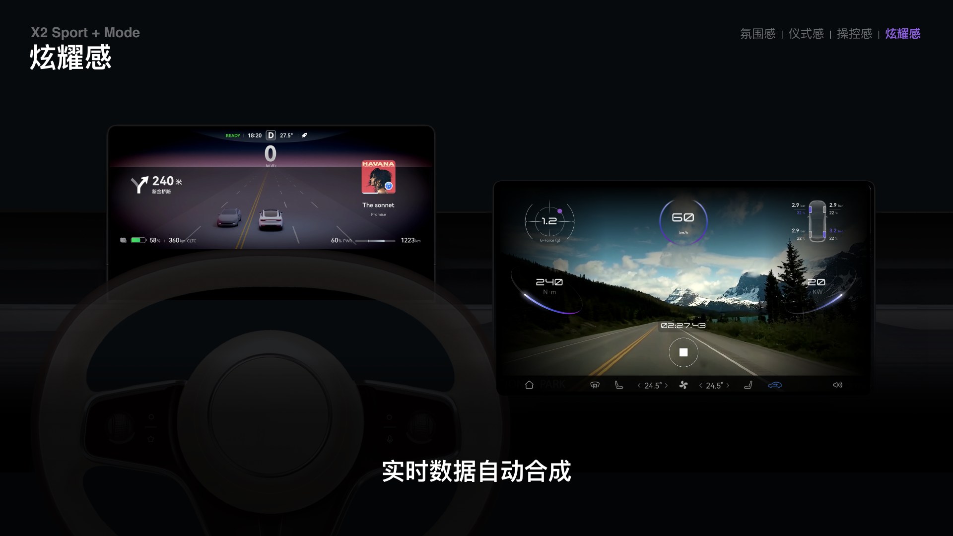 LUXEED S7 Sport+ Live data compositing